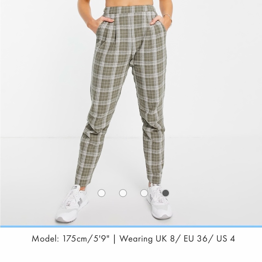 ASOS plaid green dress pants